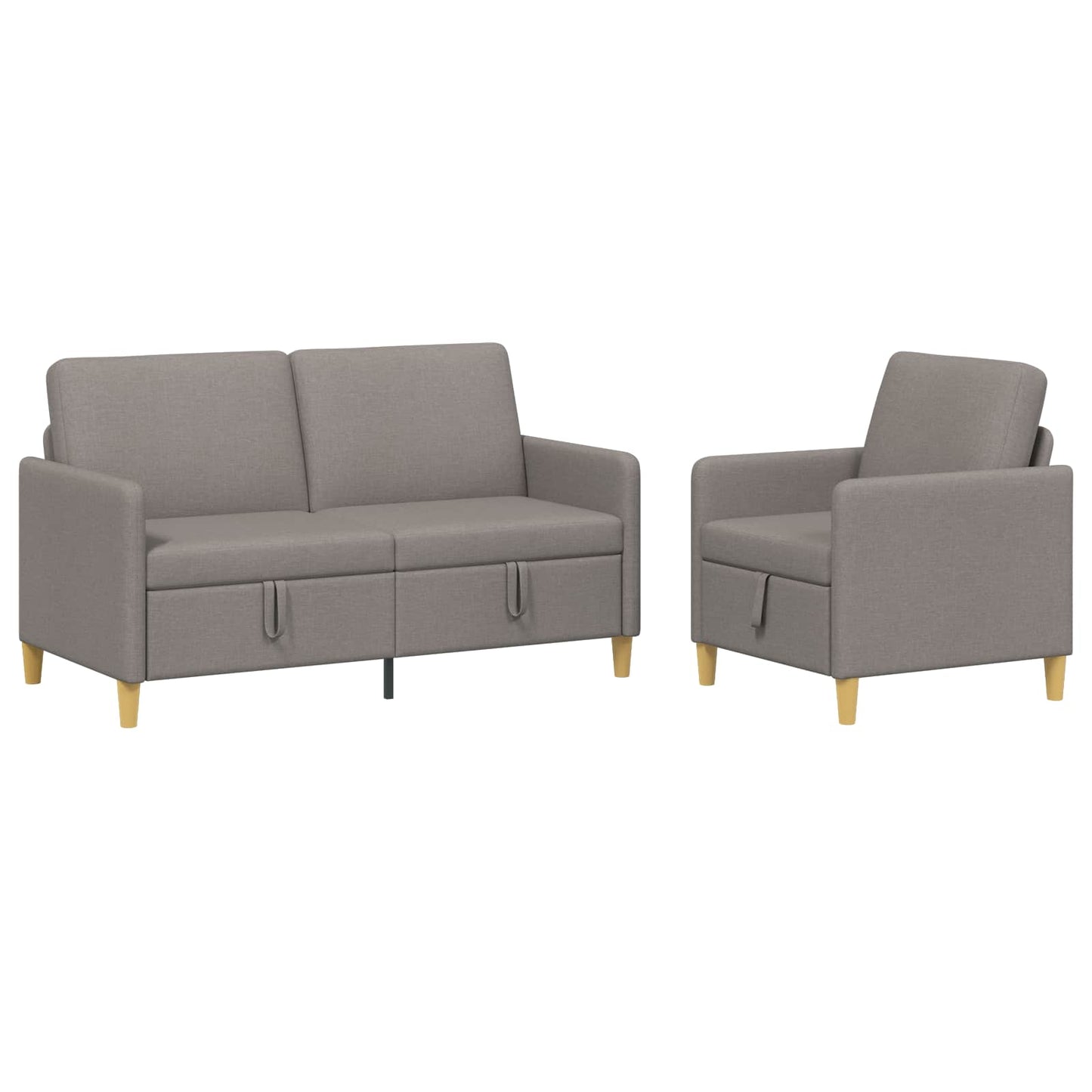 vidaXL Σαλονάκι Σετ Με Αποθηκευτικό Χώρο 2 pcs Taupe Πολυεστέρας