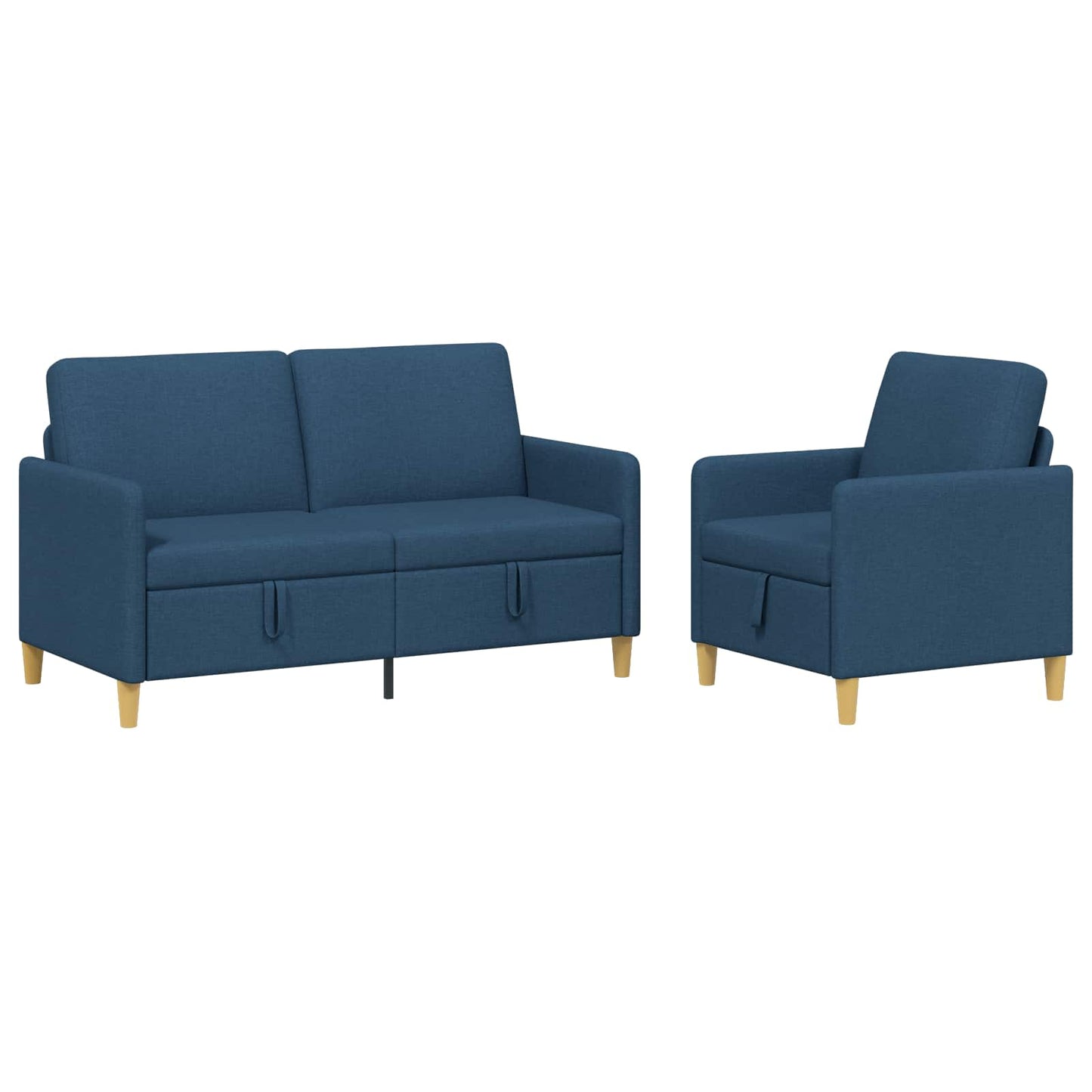 vidaXL Σαλονάκι Σετ Με Αποθηκευτικό Χώρο 2 pcs Μπλε Πολυεστέρας