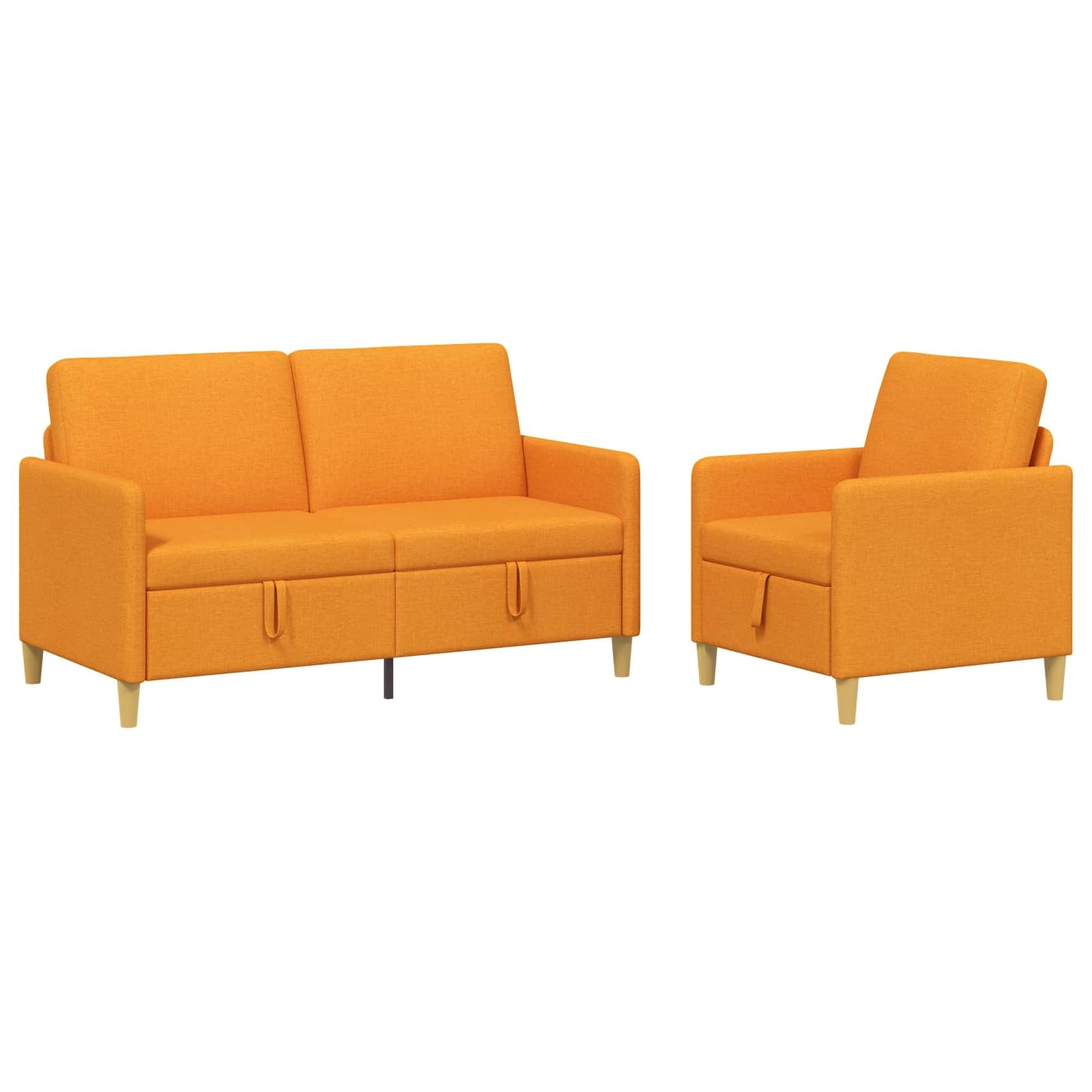 vidaXL Σαλονάκι Σετ Με Αποθηκευτικό Χώρο 2 pcs Σκούρο κίτρινο