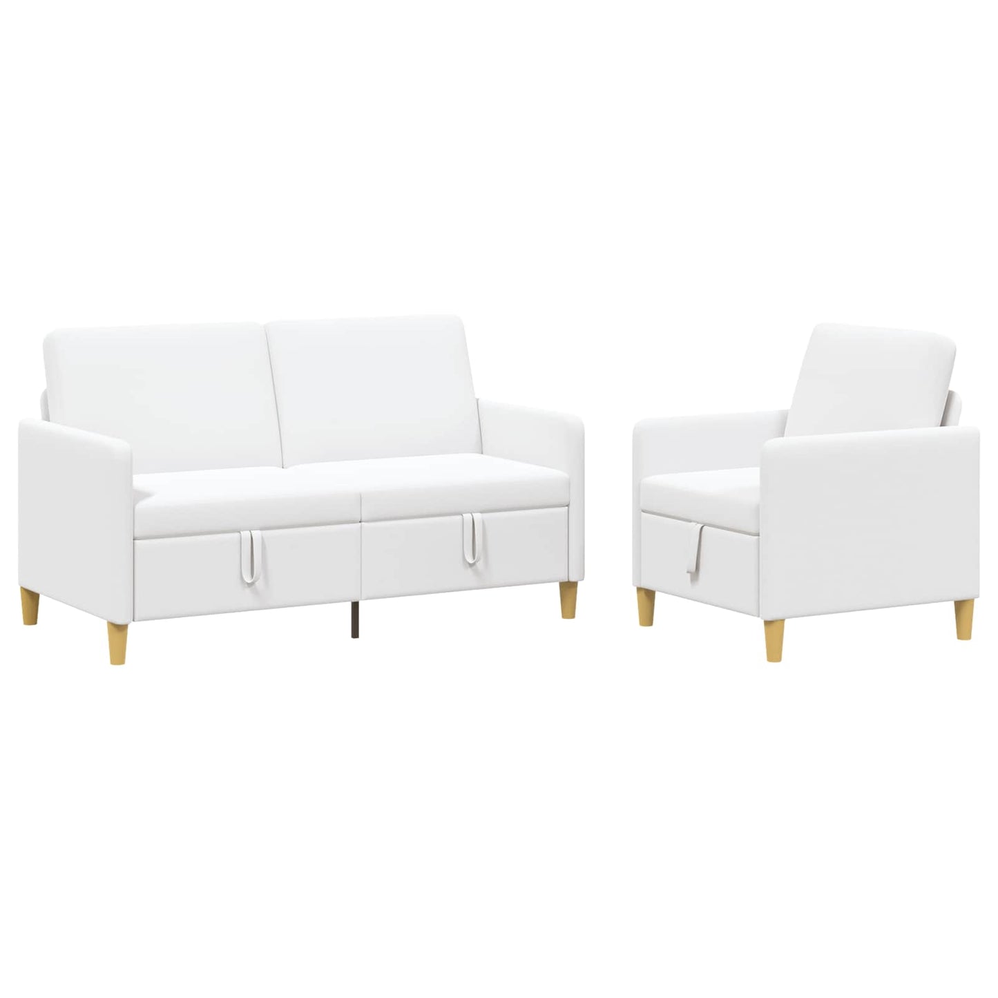 vidaXL Σαλονάκι Σετ Με Αποθηκευτικό Χώρο 2 pcs Λευκό Πολυεστέρας