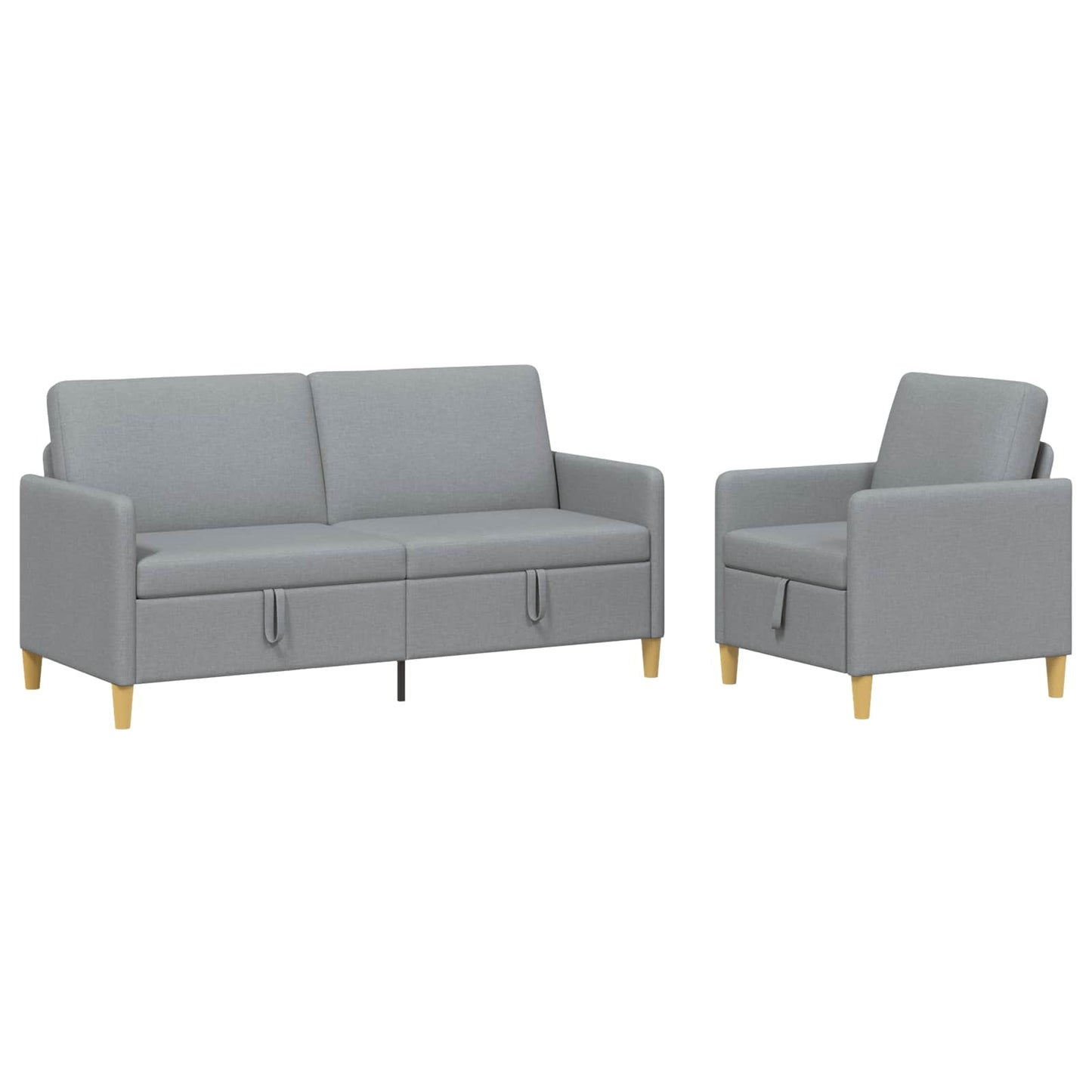 vidaXL Σαλονάκι Σετ Με Αποθηκευτικό Χώρο 2 pcs Ανοιχτό γκρι