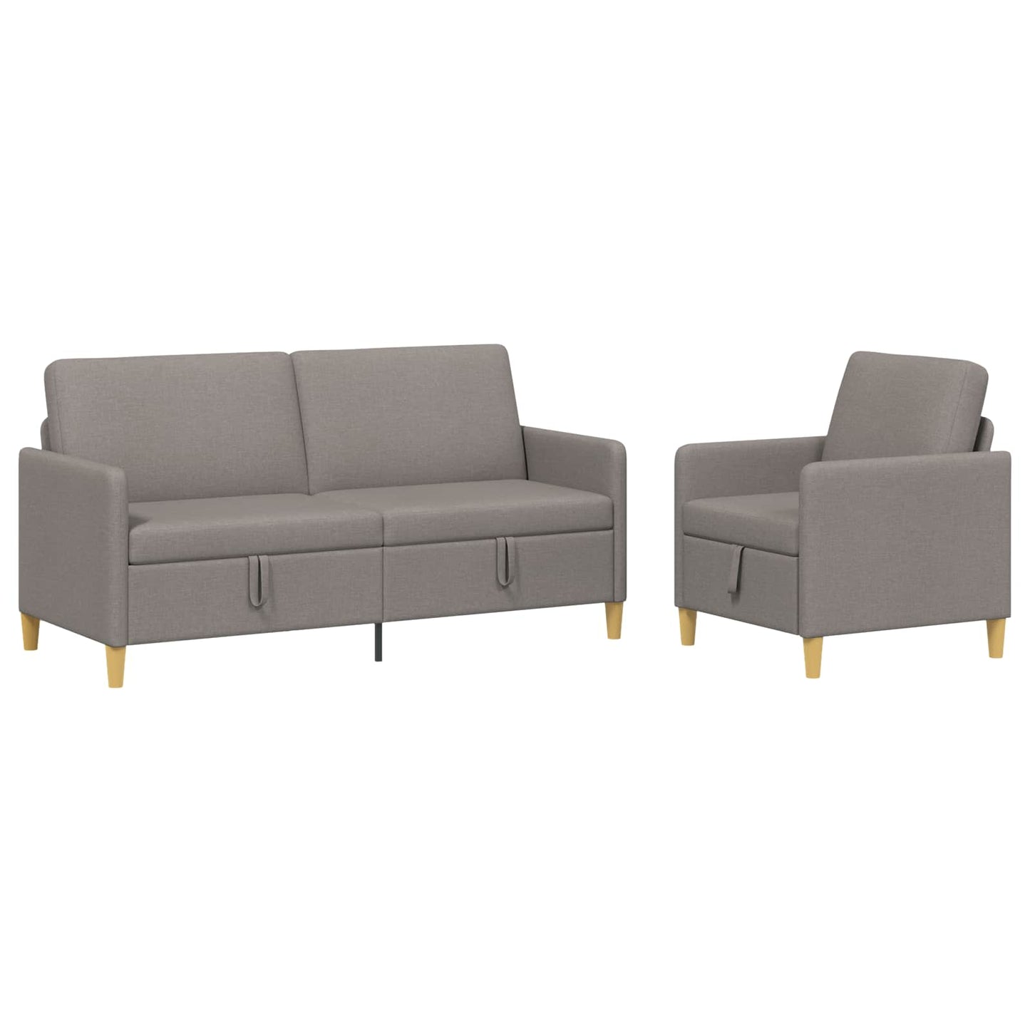 vidaXL Σαλονάκι Σετ Με Αποθηκευτικό Χώρο 2 pcs Taupe Πολυεστέρας