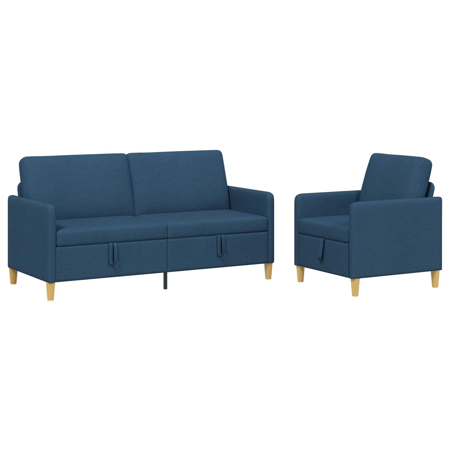 vidaXL Σαλονάκι Σετ Με Αποθηκευτικό Χώρο 2 pcs Μπλε Πολυεστέρας