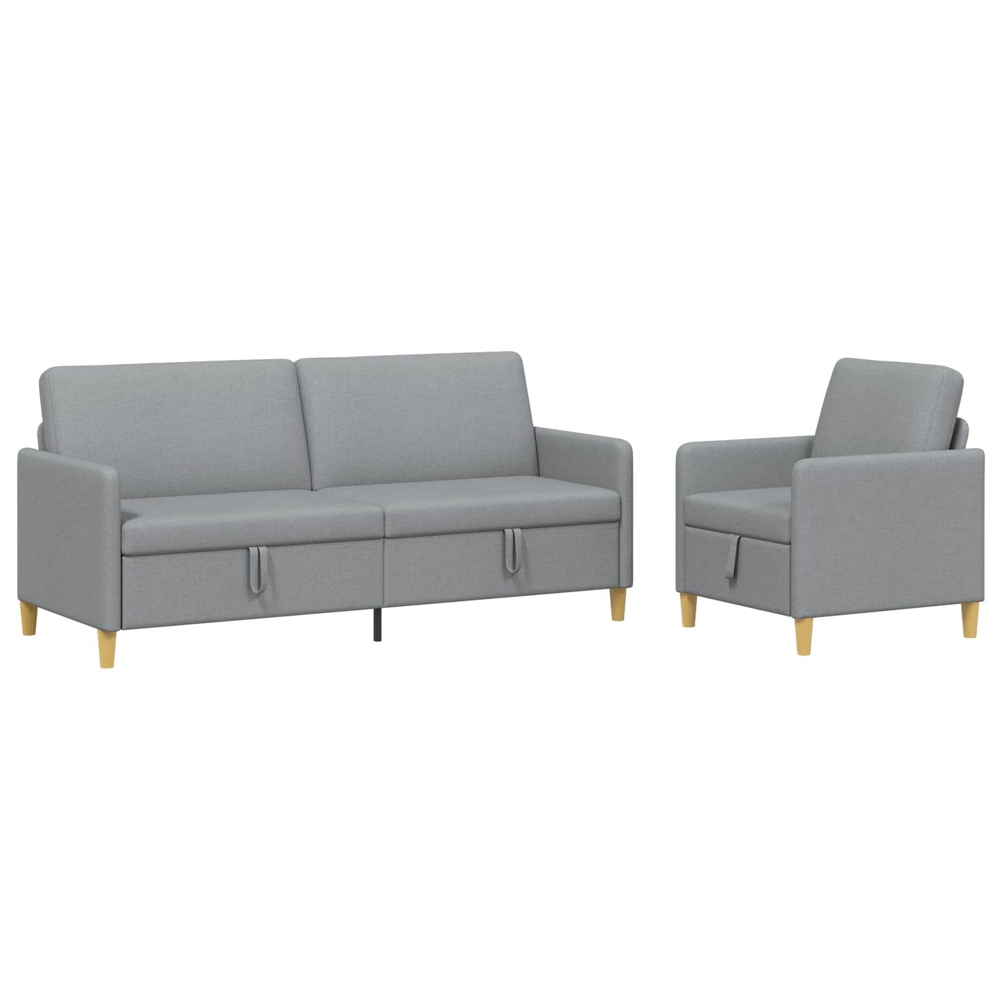 vidaXL Σαλονάκι Σετ Με Αποθηκευτικό Χώρο 2 pcs Ανοιχτό γκρι