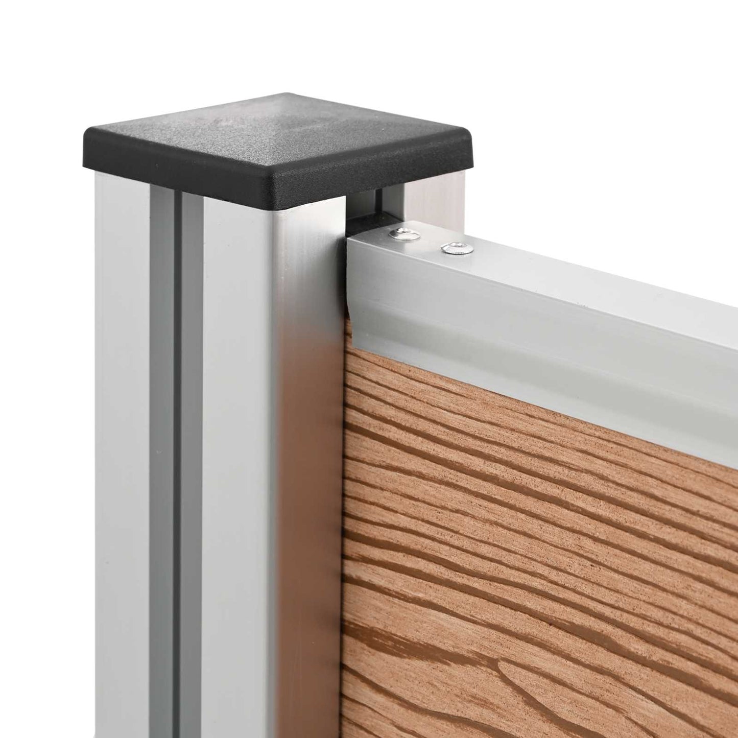 vidaXL Φράχτης Σκουπιδιών Καφέ 85 x 12 x 115 εκ Αλουμίνιο και WPC