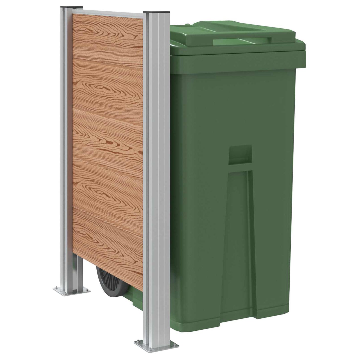 vidaXL Φράχτης Σκουπιδιών Καφέ 85 x 12 x 115 εκ Αλουμίνιο και WPC