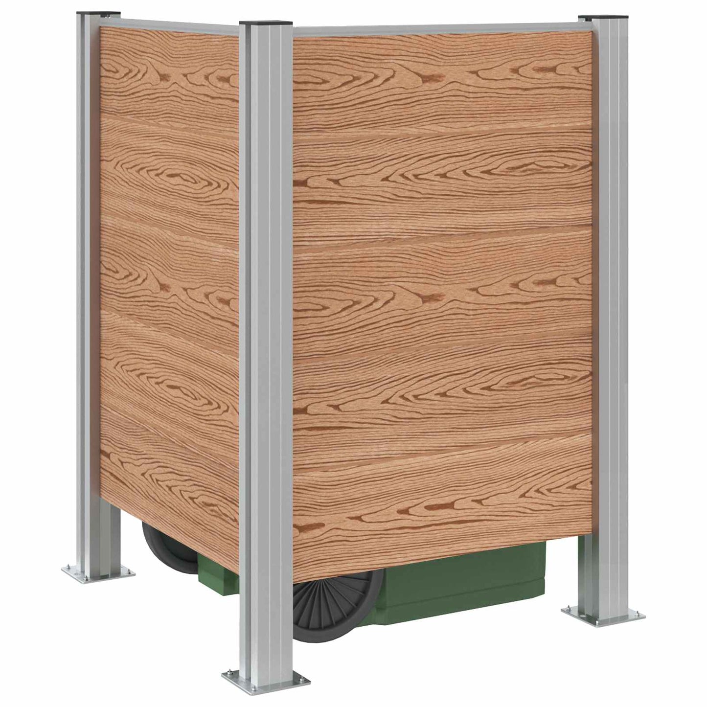 vidaXL Φράχτης Σκουπιδιών Καφέ 85 x 85 x 115 cm Αλουμίνιο και WPC