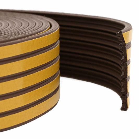 vidaXL Αυτοκόλλητη σφραγίδα παραθύρου Καφέ 15 x 8 mm 25 μ EPDM αφρός