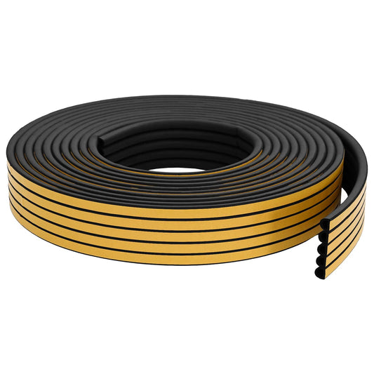 vidaXL Αυτοκόλλητη σφραγίδα παραθύρου Μαύρο 14 x 12 mm 25 m EPDM αφρός