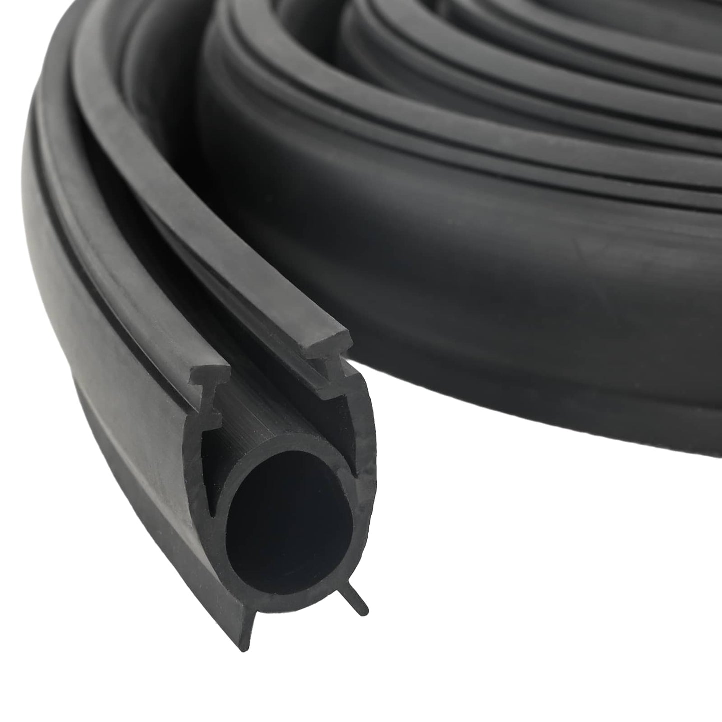 vidaXL Σφράγιση Πόρτας Γκαράζ Μαύρο 41 x 33 mm 2,5 μ PVC