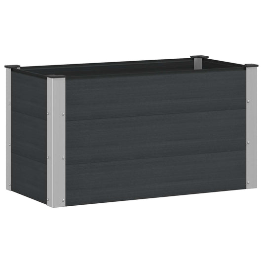 vidaXL Υπερυψωμένη Ζαρντινιέρα Μαύρο 100 x 50 x 54 cm