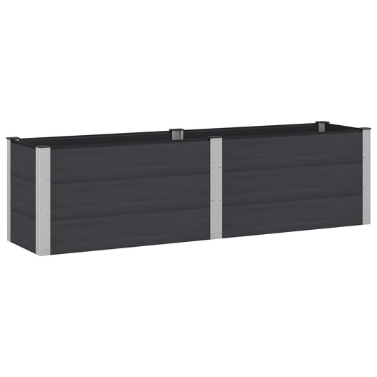 vidaXL Υπερυψωμένη Ζαρντινιέρα Μαύρο 200 x 50 x 54 cm