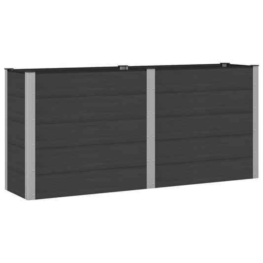 vidaXL Υπερυψωμένη Ζαρντινιέρα Μαύρο 200 x 50 x 91 cm