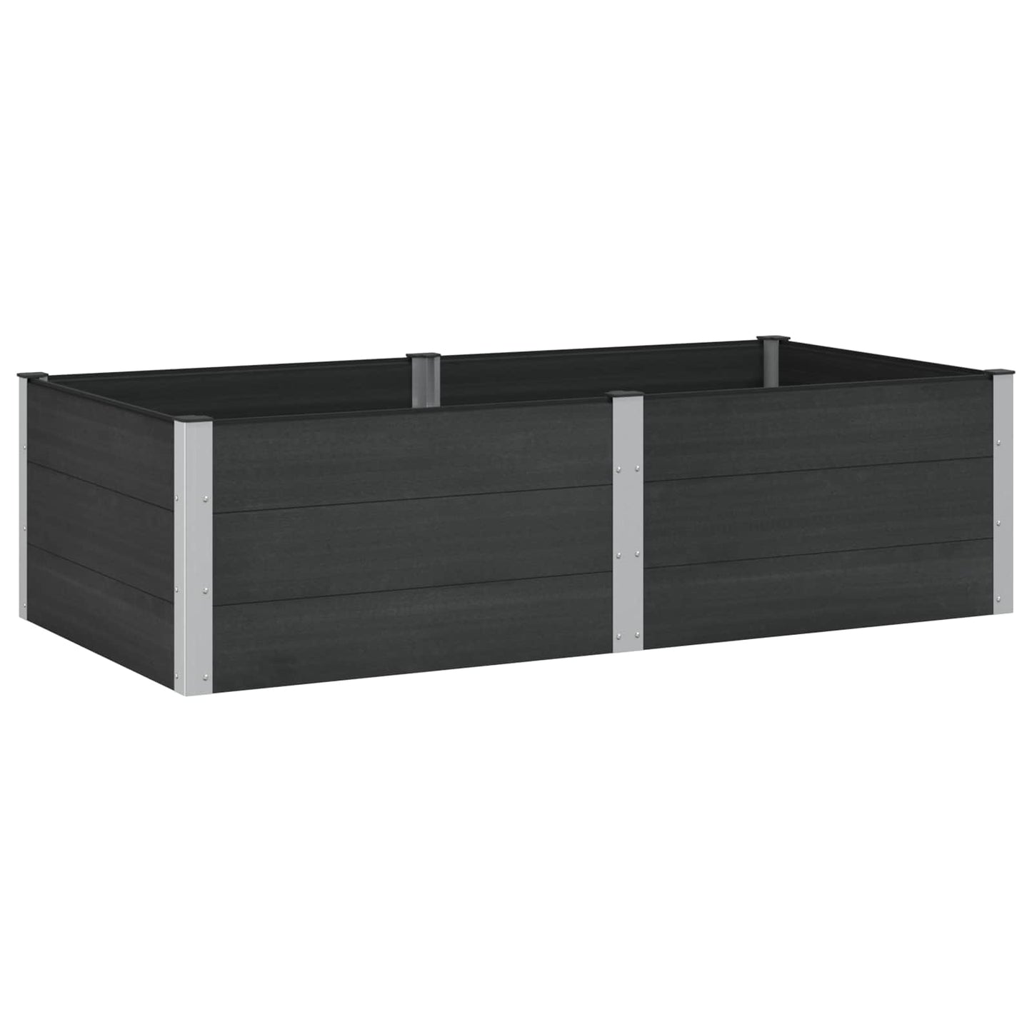 vidaXL Υπερυψωμένη Ζαρντινιέρα Μαύρο 200 x 100 x 54 cm