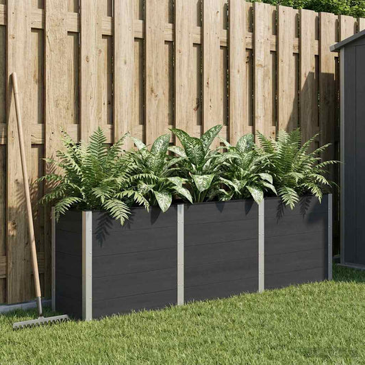 vidaXL Υπερυψωμένη Ζαρντινιέρα Μαύρο 300 x 50 x 91 cm
