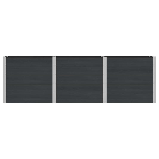 vidaXL Υπερυψωμένη Ζαρντινιέρα Μαύρο 300 x 50 x 91 cm
