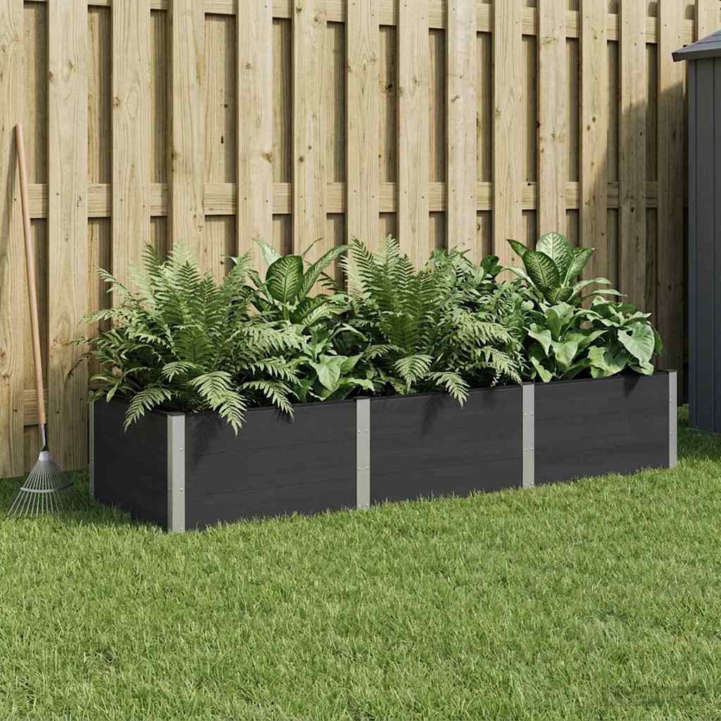 vidaXL Υπερυψωμένη Ζαρντινιέρα Μαύρο 300 x 100 x 54 cm