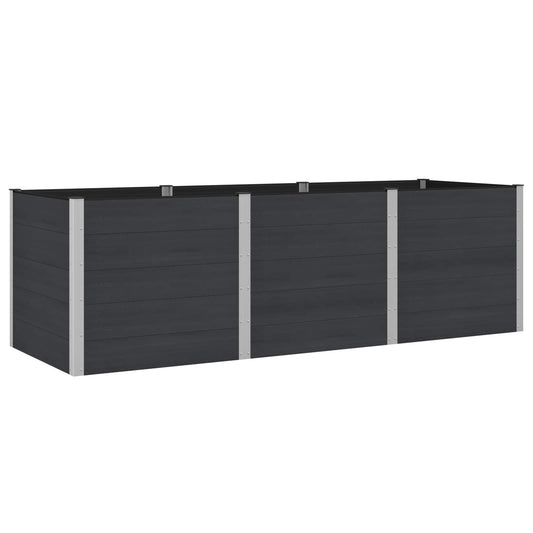 vidaXL Υπερυψωμένη Ζαρντινιέρα Μαύρο 300 x 100 x 91 cm