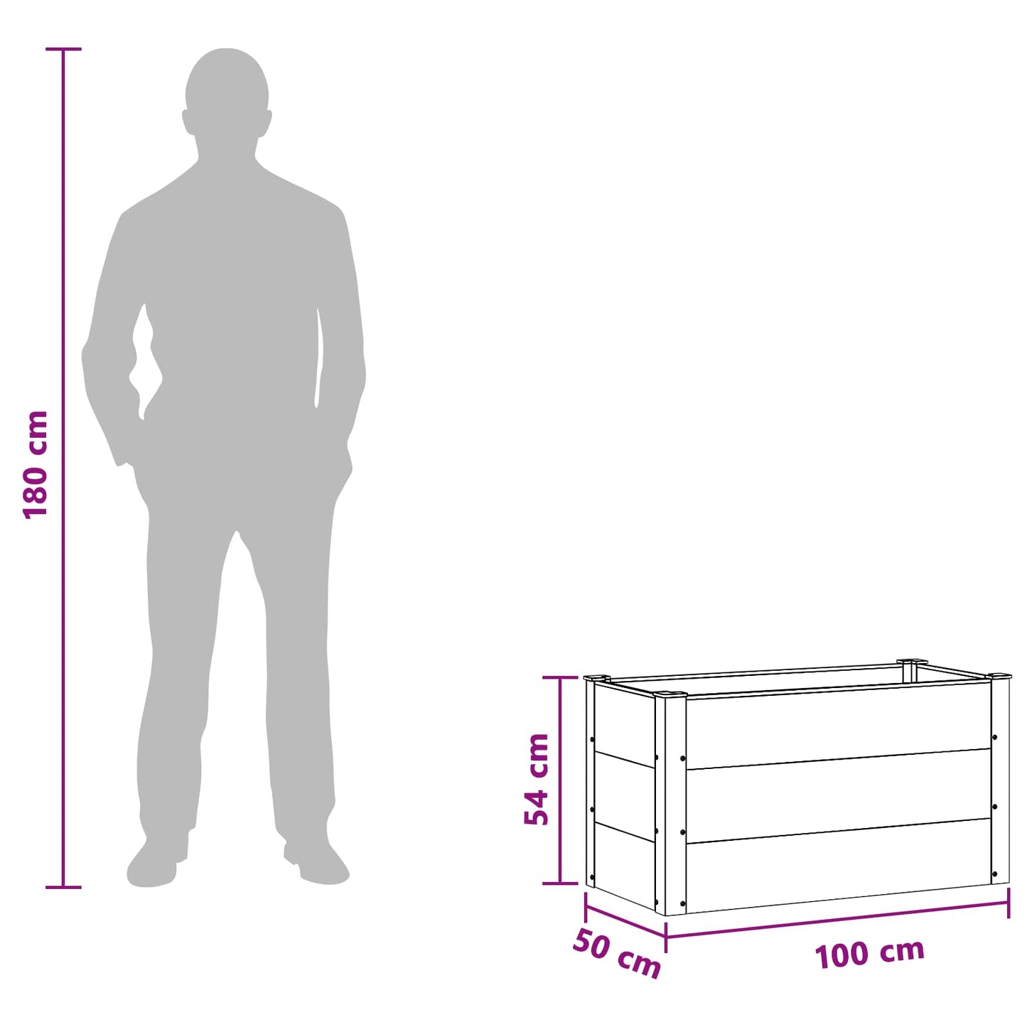 vidaXL Υπερυψωμένη Ζαρντινιέρα Καφέ 100 x 50 x 54 cm