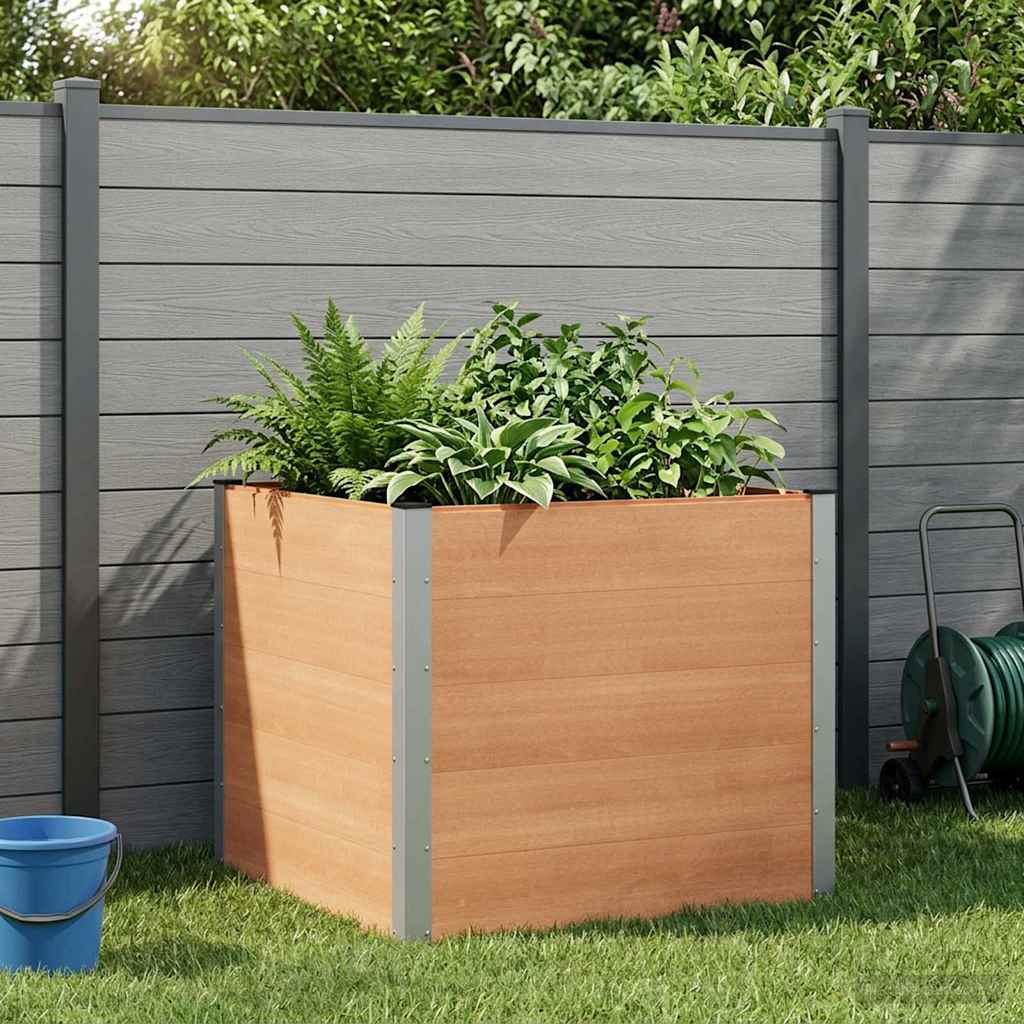 vidaXL Υπερυψωμένη Ζαρντινιέρα Καφέ 100 x 100 x 91 cm