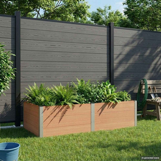vidaXL Υπερυψωμένη Ζαρντινιέρα Καφέ 200 x 100 x 54 cm