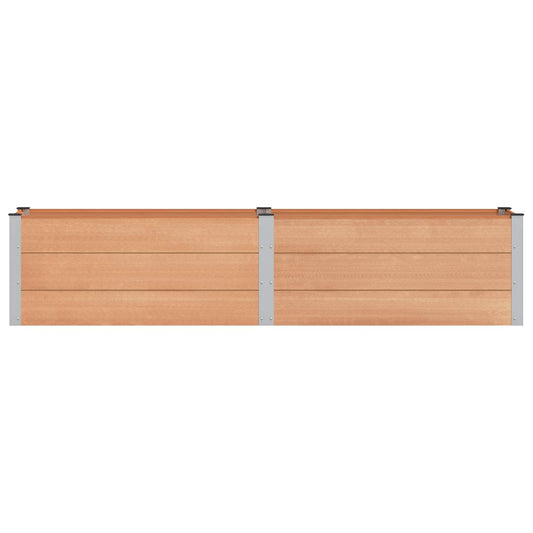 vidaXL Υπερυψωμένη Ζαρντινιέρα Καφέ 250 x 50 x 54 cm