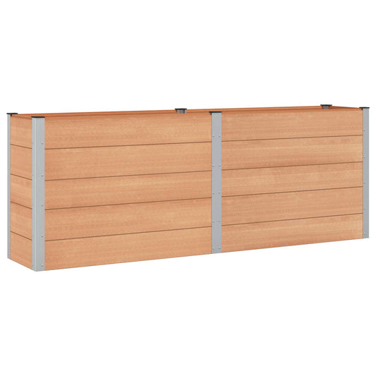 vidaXL Υπερυψωμένη Ζαρντινιέρα Καφέ 250 x 50 x 91 εκ WPC και Αλουμίνιο