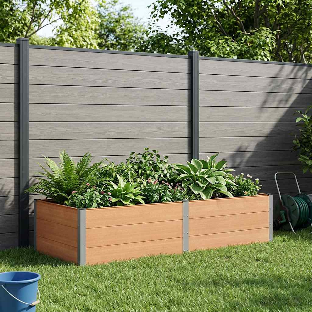 vidaXL Υπερυψωμένη Ζαρντινιέρα Καφέ 250 x 100 x 54 cm