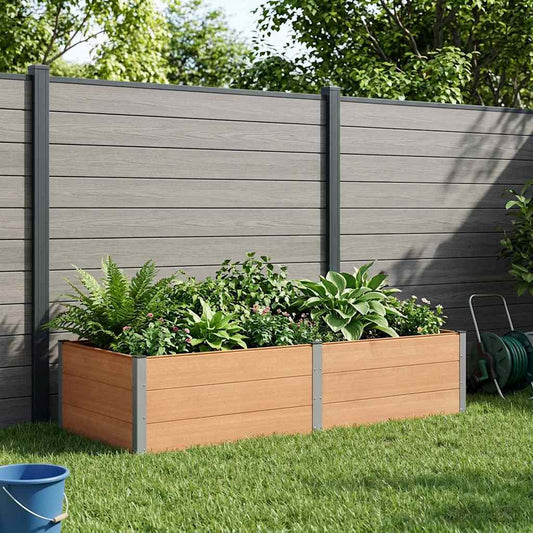 vidaXL Υπερυψωμένη Ζαρντινιέρα Καφέ 250 x 100 x 54 cm