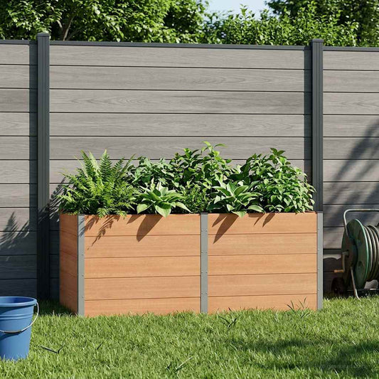 vidaXL Υπερυψωμένη Ζαρντινιέρα Καφέ 250 x 100 x 91 cm