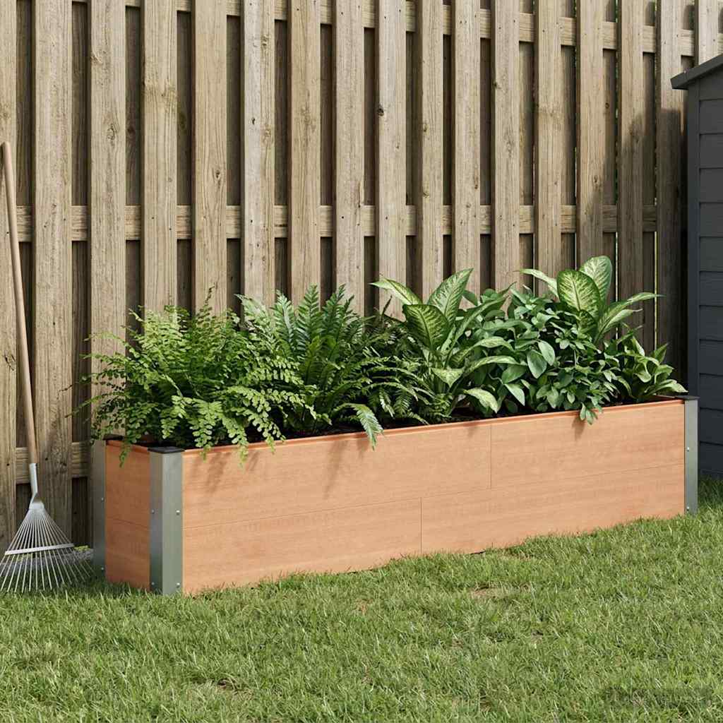 vidaXL Υπερυψωμένη Ζαρντινιέρα Καφέ 200 x 30 x 36 εκ WPC και Αλουμίνιο