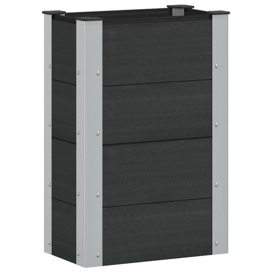 vidaXL Υπερυψωμένη Ζαρντινιέρα Μαύρο 50 x 30 x 72 εκ