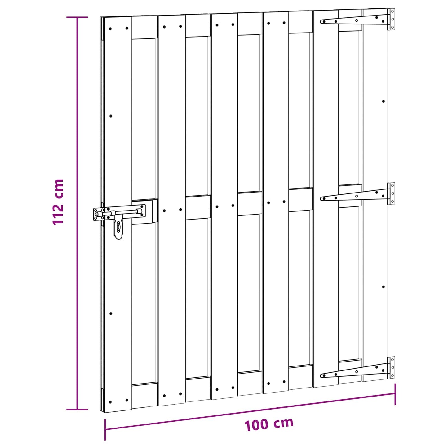 vidaXL Πύλη Κήπου 100 x 112 cm WPC και Αλουμίνιο Μαύρο