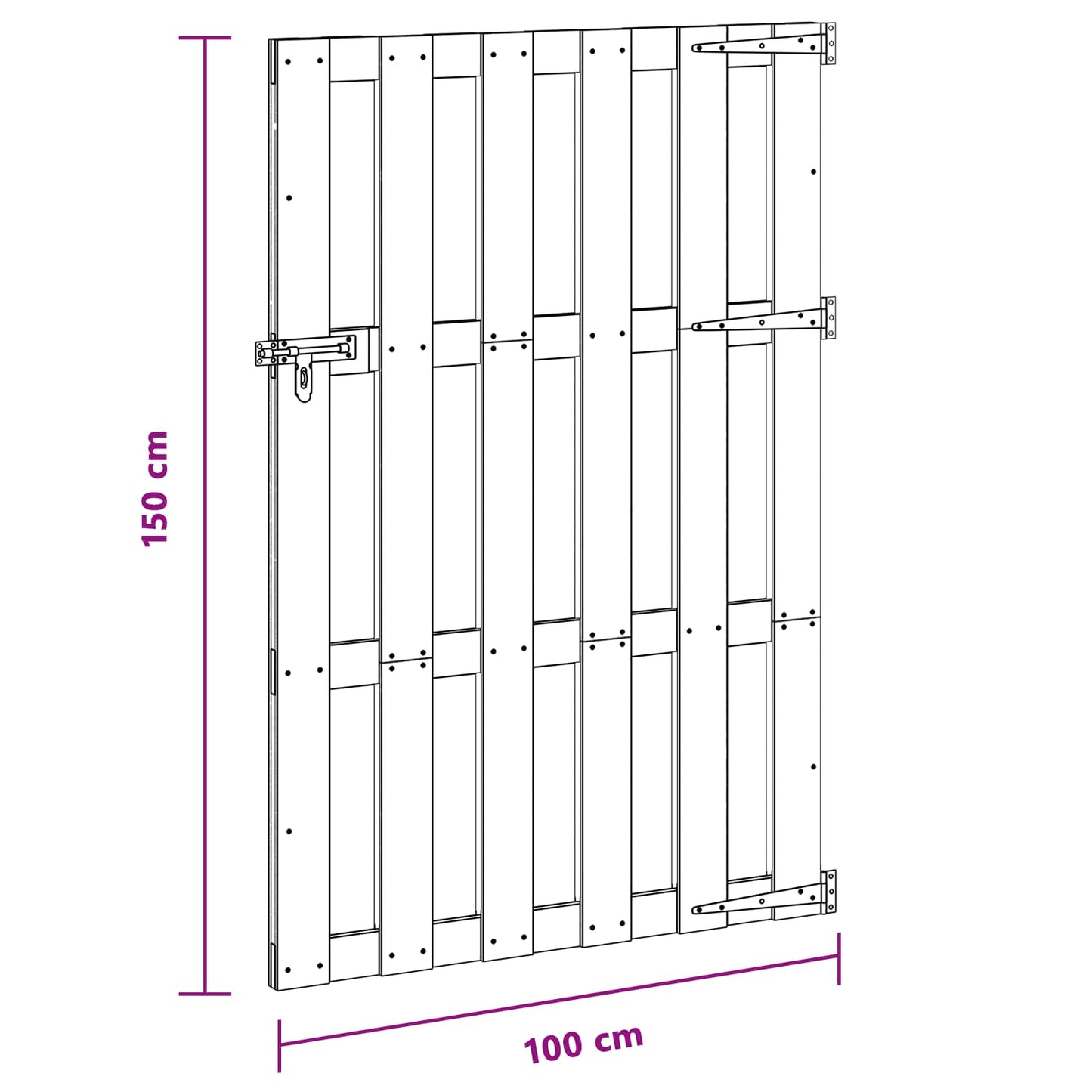 vidaXL Πύλη Κήπου 100 x 150 cm WPC και Αλουμίνιο Μαύρο
