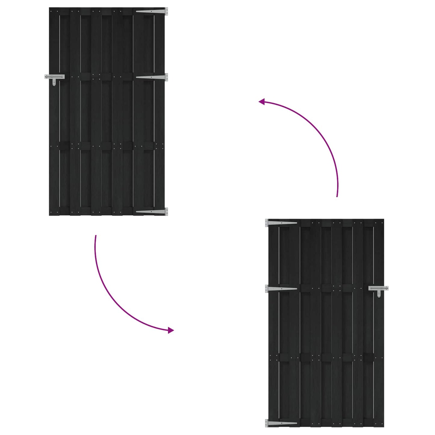 vidaXL Πύλη Κήπου 100 x 180 cm WPC και Αλουμίνιο Μαύρο