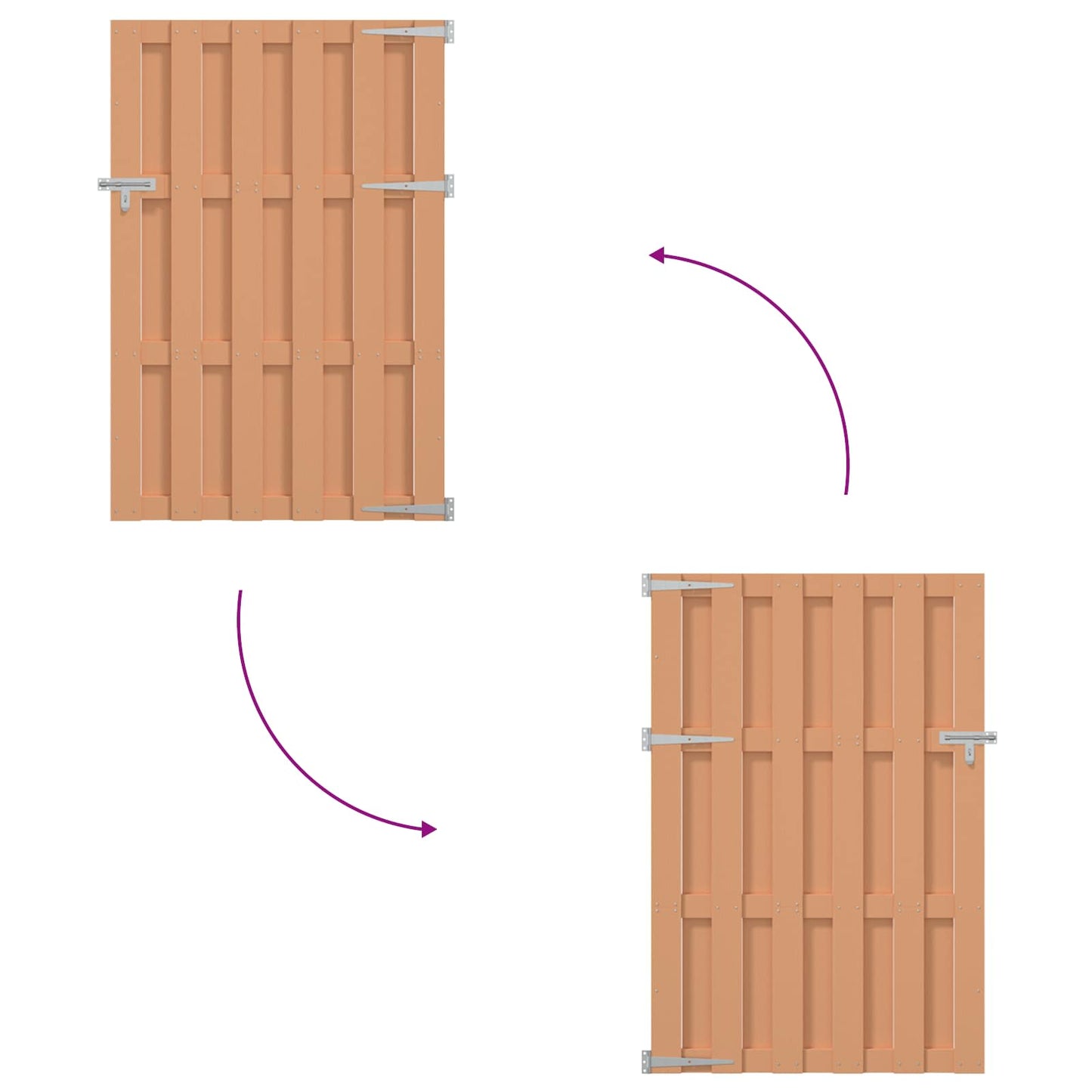 vidaXL Πύλη Κήπου 100 x 150 cm WPC και Αλουμίνιο Καφέ