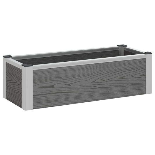 vidaXL Υπερυψωμένη Ζαρντινιέρα Γκρι 75 x 30 x 22 εκ WPC και Αλουμίνιο