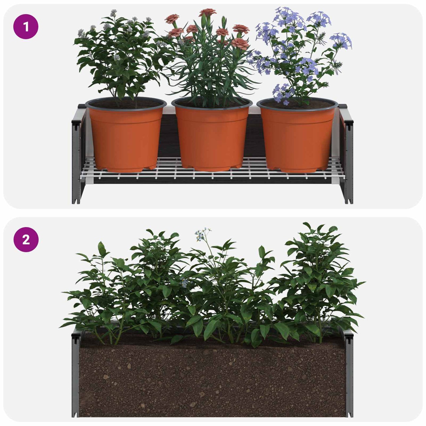 vidaXL Υπερυψωμένη Ζαρντινιέρα Γκρι 75 x 30 x 22 εκ WPC και Αλουμίνιο
