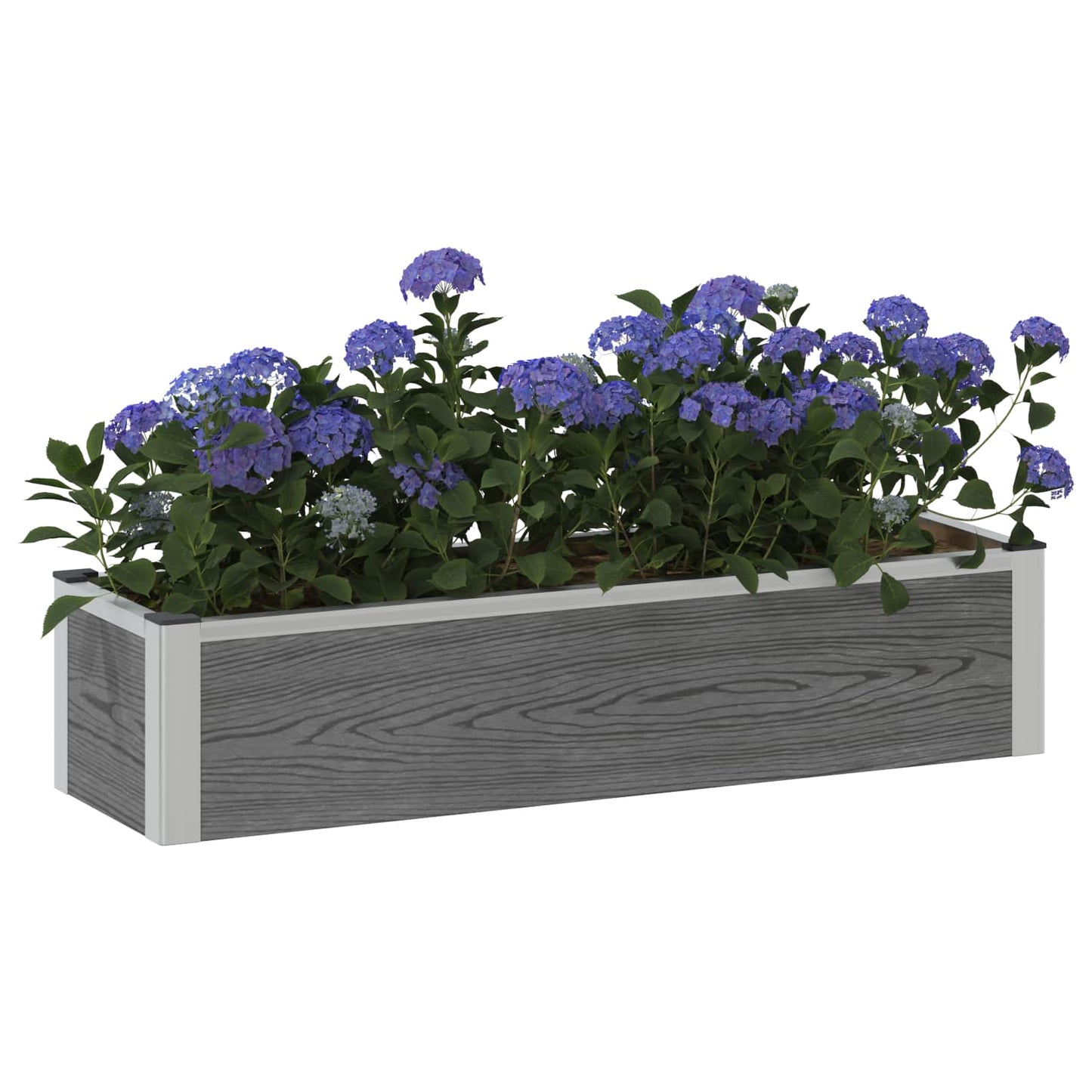 vidaXL Υπερυψωμένη Ζαρντινιέρα Γκρι 100 x 30 x 22 εκ WPC και Αλουμίνιο
