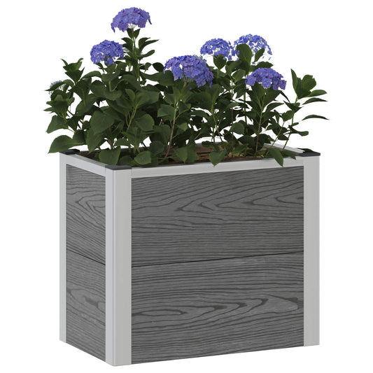 vidaXL Υπερυψωμένη Ζαρντινιέρα Γκρι 50 x 30 x 22 εκ WPC και Αλουμίνιο