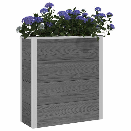 vidaXL Υπερυψωμένη Ζαρντινιέρα Γκρι 75 x 30 x 22 εκ WPC και Αλουμίνιο