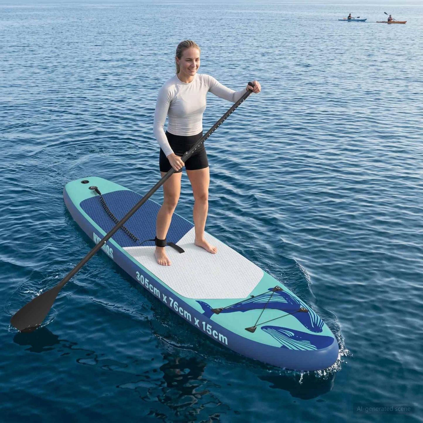 vidaXL Φουσκωτό Σανίδα Κωπηλασίας HYDROS 305 x 76 x 15 cm Τιρκουάζ για