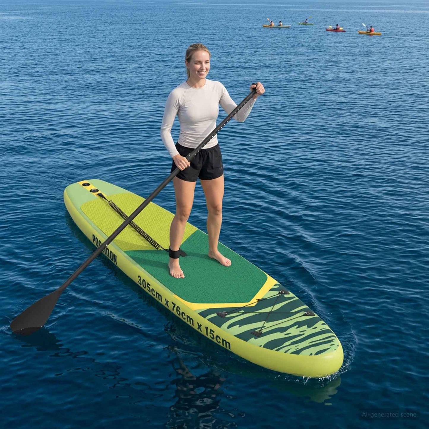 vidaXL Φουσκωτή σανίδα Στάθμευσης POSEIDON 305 x 76 x 15 cm Πράσινο