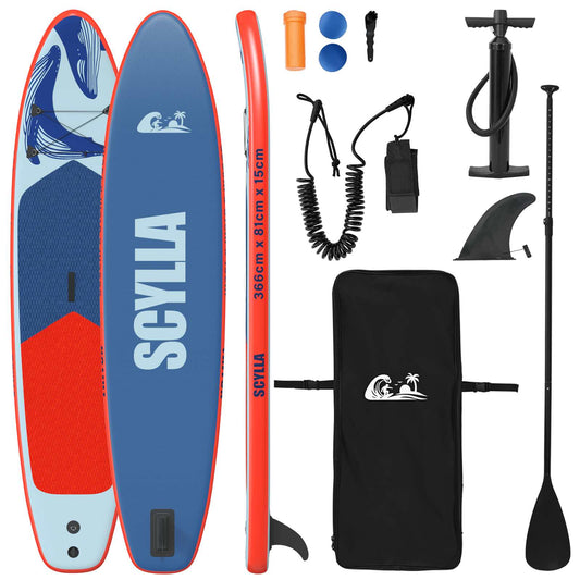 vidaXL Φουσκωτή σανίδα SUP SCYLLA 366 x 81 x 15 εκ Μπλε για