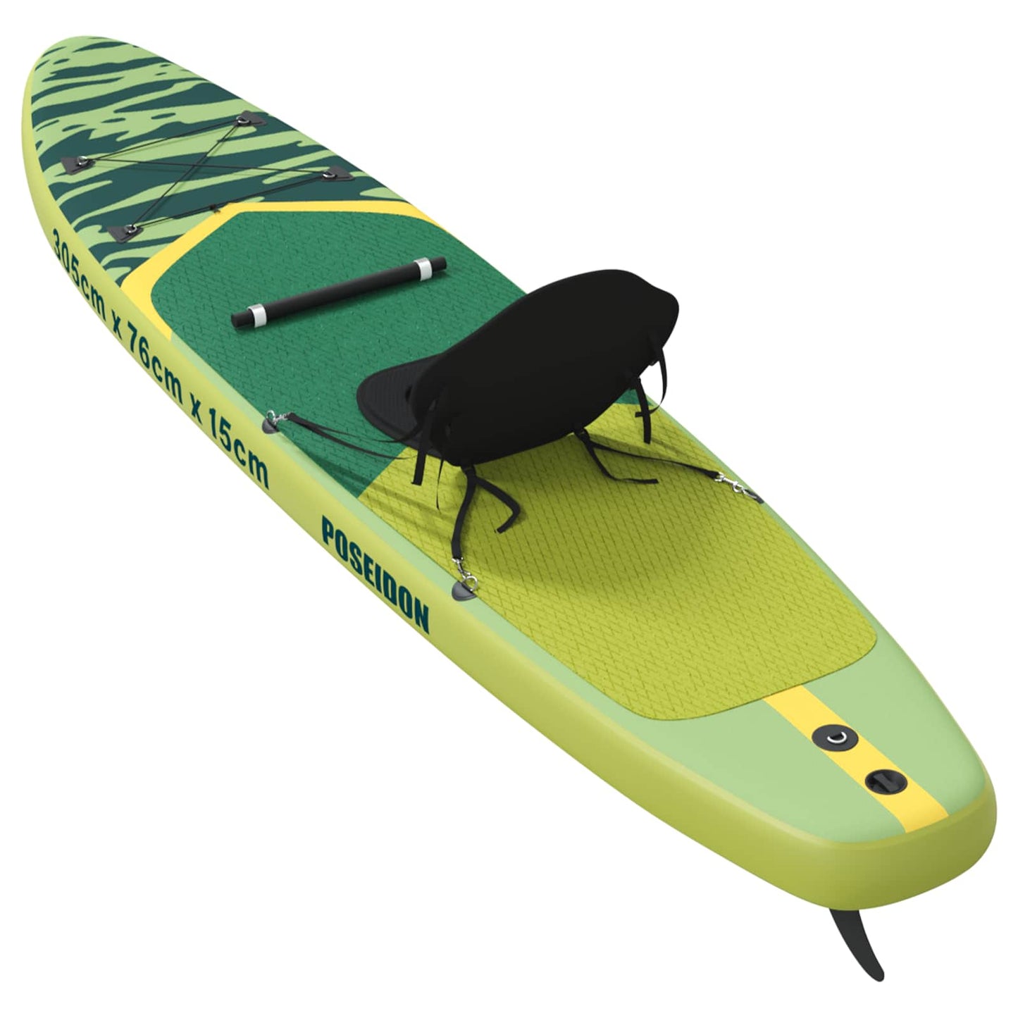 vidaXL SUP Board με κάθισμα 2 σε 1 POSEIDON 305 x 76 x 15 cm Πράσινο