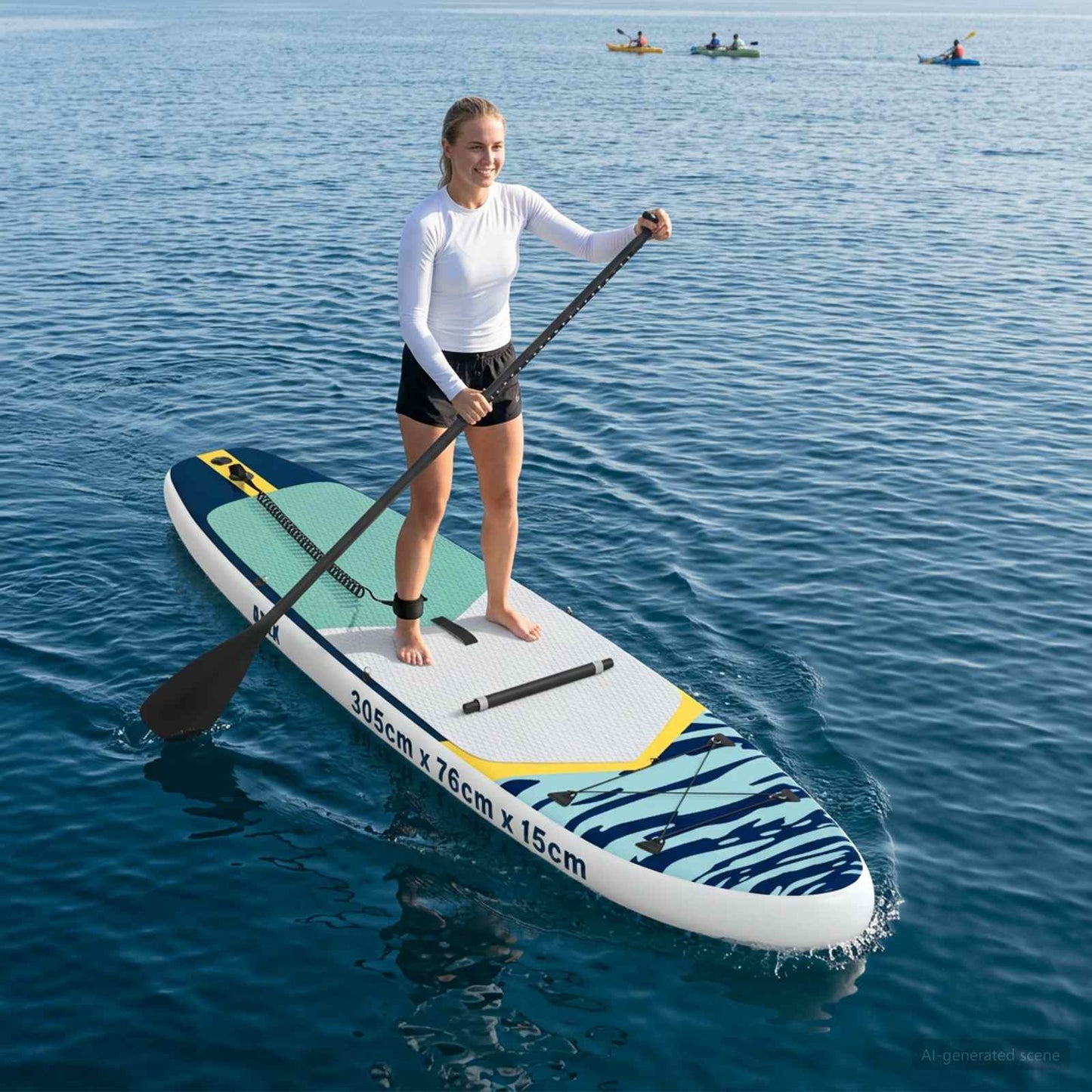 vidaXL SUP Board με κάθισμα 2 σε 1 APEX 305 x 76 x 15 cm Μπλε