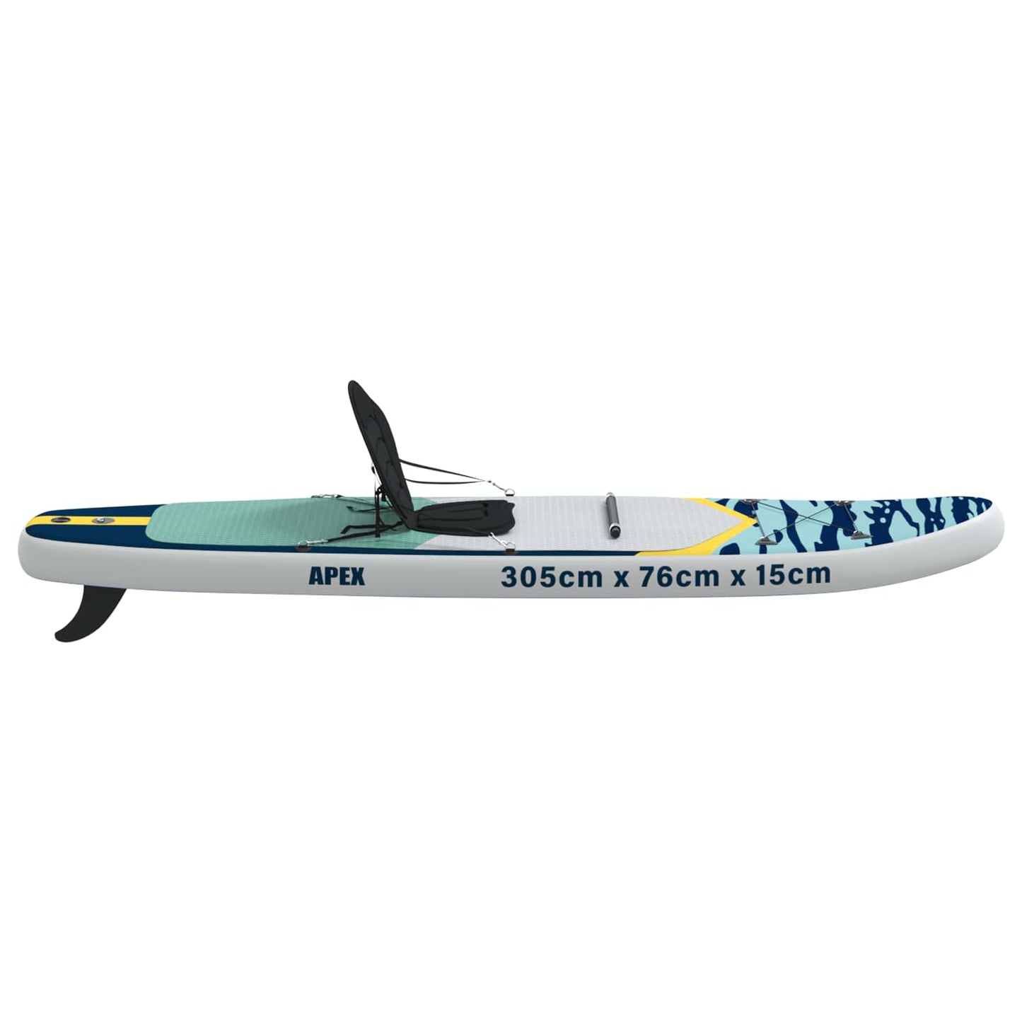 vidaXL SUP Board με κάθισμα 2 σε 1 APEX 305 x 76 x 15 cm Μπλε