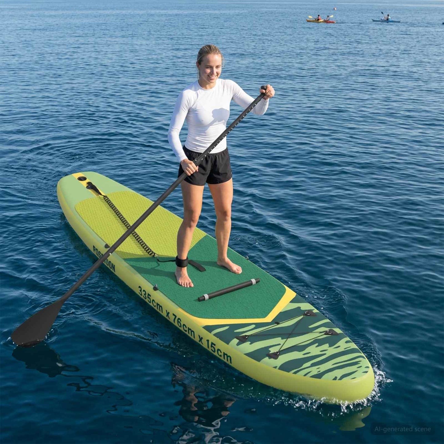 vidaXL SUP Board με κάθισμα 2 σε 1 POSEIDON 335 x 76 x 15 εκ. Πράσινο