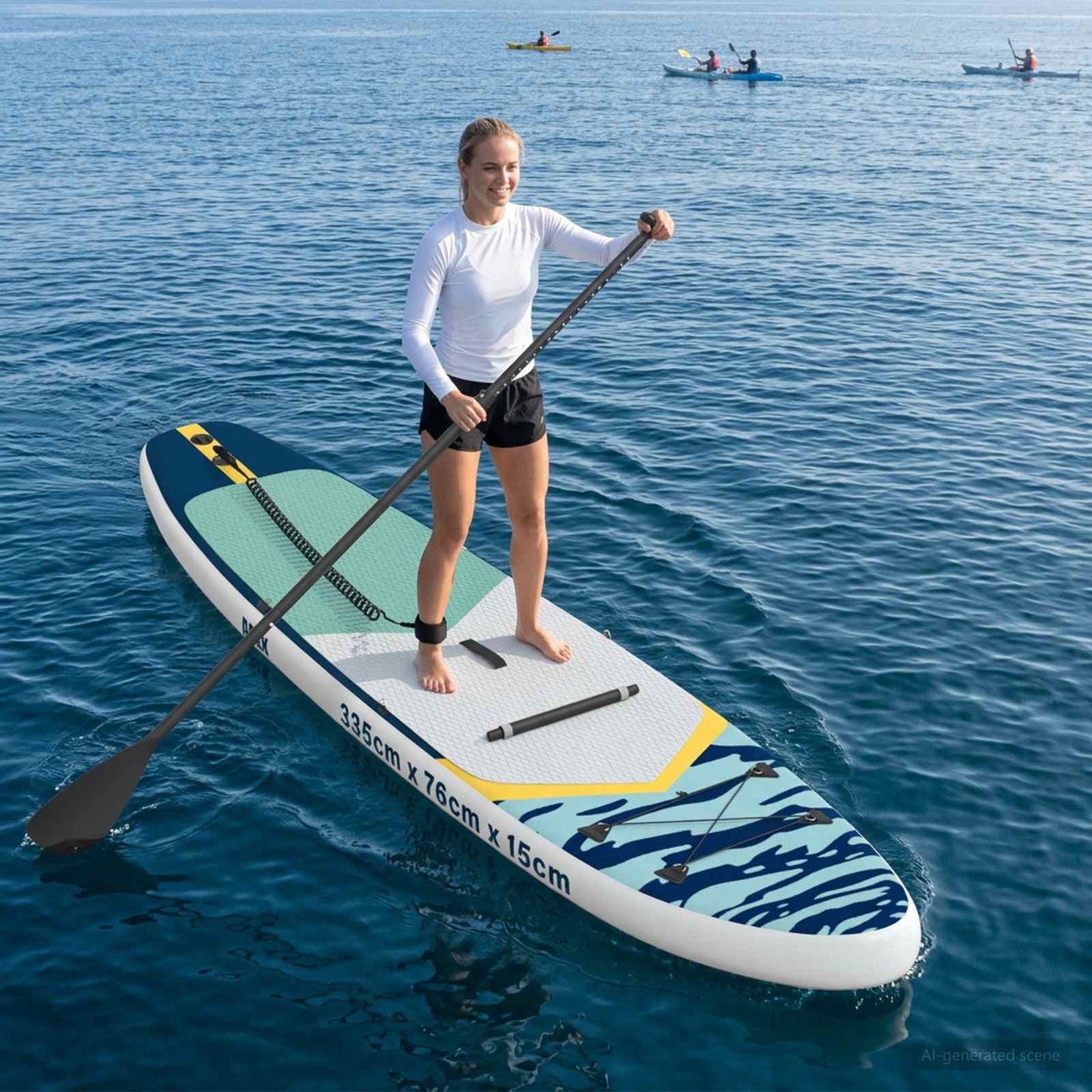 vidaXL SUP Board με κάθισμα 2 σε 1 APEX 335 x 76 x 15 εκ. Μπλε