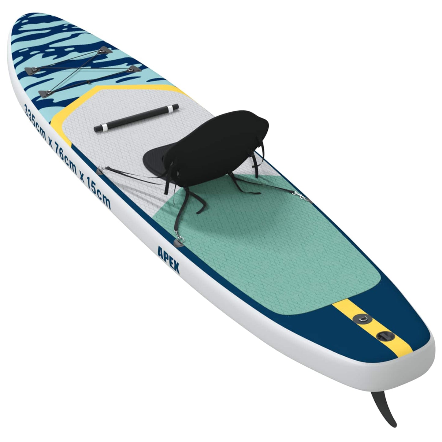 vidaXL SUP Board με κάθισμα 2 σε 1 APEX 335 x 76 x 15 εκ. Μπλε